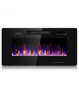 36 Inch Ultra Thin Wall Mounted Electric Fireplace - Color: Black - Size... - £209.94 GBP