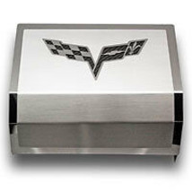 Corvette C6 Fuse Box Cover w/Logo Crossed Flags - 2005-2013 - £122.26 GBP