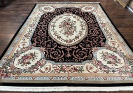 Aubusson Rug 8x10, Floral, Wool Pile, Elegant, European Design, Handmade, Fine - £1,973.98 GBP