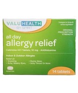 ValuHealth All Day Allergy Relief/Indoor/Outdoor Allergies-14 Tab-New(Se... - $10.67 CAD