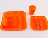 Your Zone ~ Six (6) Piece Set ~ Kids Dinnerware ~ Plastic ~ Orange - $14.96