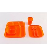 Your Zone ~ Six (6) Piece Set ~ Kids Dinnerware ~ Plastic ~ Orange - £11.78 GBP