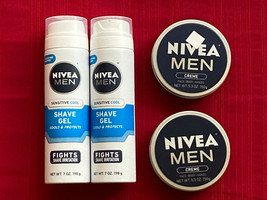 (4) Nivea Men&#39;s Shaving Products: (2) Shave gel 7 oz + (2) Crème 5.3 oz - $13.00