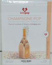 Lovepop LP1935 Champagne Pop Up Card Green Envelope Paper Cellophane Wrapped image 2