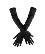 Bridal Prom Costume Adult Satin Gloves Black Solid Opera Length New Party - $236.82 MXN
