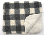 Amari Buffalo Plaid Baby Blanket Gray White Sherpa - £17.27 GBP