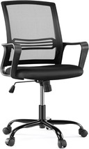 Ergonomic Home Office Desk Chair With Padded Seat And Armrests, 360-Degree - £73.21 GBP
