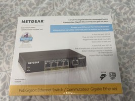 Netgear GS305P-100NAS 5-PORT Po E Gigabit Ethernet Unmngd Switch NEW/SEALED - £70.99 GBP