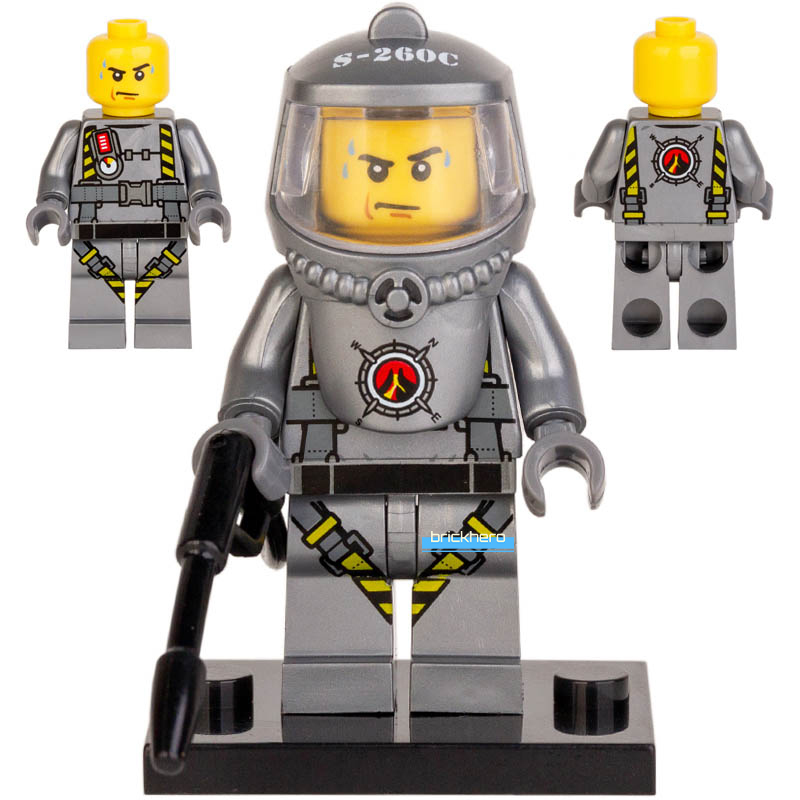 Radiation Suit Silver Hazmat Biohazard Guy Lego Compatible Minifigure Brick Toys