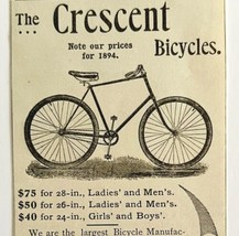 Crescent Bicycles 1894 Advertisement Victorian Bikes New Price Moon #2 A... - £15.92 GBP