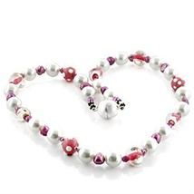 LO746 -  Brass Necklace with Synthetic Pearl in Multi Color - $393.24 MXN