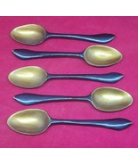 Set of 5 Vintage Foochow Chinese Lacquer Spoon Gilt Gold China - $39.59
