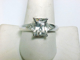 Cubic Zirconia Vintage COCKTAIL RING in Sterling Silver - Size 10 - $45.00