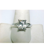 Cubic Zirconia Vintage COCKTAIL RING in Sterling Silver - Size 10 - $45.00