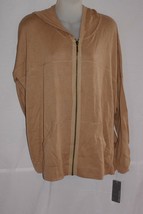 Queen Collection Zip-up Hooded Sweater Size M ~ Brown - £13.83 GBP