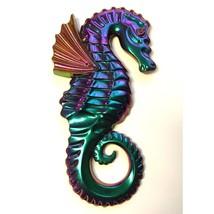 Seahorse Wall Decor Metallic Color Shift Coastal Art - £17.61 GBP