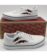 VANS Ward Shoe W # 8.5 Rose Embroidery White Missy Low Top Sneaker SKATE... - $61.72