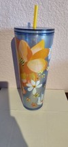 Starbucks 2024 Spring Floral Collection 24 Oz Cold Cup W/ Lid & Straw NEW W TAGS - $24.99