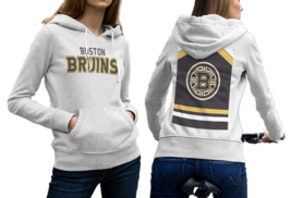 Boston Bruins High-Quality Women&#39;s White Hoodie - £27.52 GBP