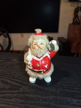 VTG 1959 NAPCO BEDFORD, OHIO  6&quot; CERAMIC SANTA CLAUS PIGGY-BANK W/ FAUX-FUR - $41.75 CAD
