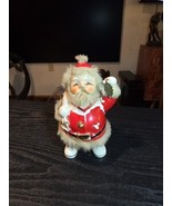 VTG 1959 NAPCO BEDFORD, OHIO  6&quot; CERAMIC SANTA CLAUS PIGGY-BANK W/ FAUX-FUR - $550.77 MXN