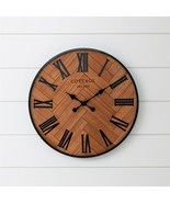 Rustic large Round Cottage Wooden Wall Clock - 23.5 inch - $203.73 CAD