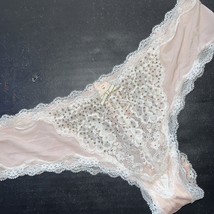 Victoria&#39;s Secret S Panty Cheeky Pink White Gold Crystals Fashion Show London - £39.10 GBP