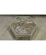 AVON Vintage 1980 Ceramic Hexagon Lidded Box, Raised Duck Motif, Made in... - $21.61 CAD