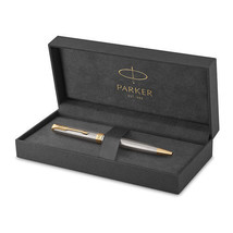 Parker Sonnet Stainless Steel Ballpoint Pen - Gold Trim - £84.57 GBP