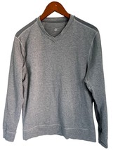 Lululemon V-Neck Sweatshirt Shoulder Patch Gray Pullover Size Med - $34.64