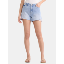 Time and &amp; Tru Womens 10 High Rise Light Denim Shorts 4" Inseam Fringe C... - $15.86