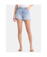 Time and &amp; Tru Womens 10 High Rise Light Denim Shorts 4" Inseam Fringe C... - $15.86