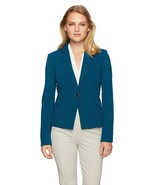 Calvin Klein Single-Button Crepe Blazer Cypress Petite  Size 2P $129 - £30.36 GBP