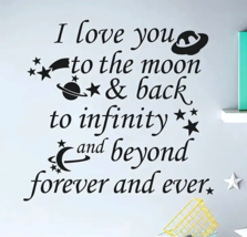 I Love You To The Moon &amp; Back Wall Decal For Kid&#39;s Rooms 21&quot; x 22&quot; NEW! - £7.85 GBP
