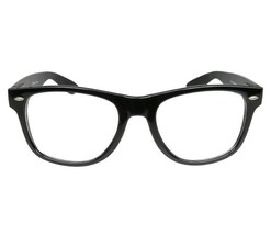 Fake Glasses Nerd Buddy Holly Classic Thick Black Frame Clear Lens Spring Hinge - £10.03 GBP