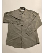ALFANI-Men&#39;s Button Down Shirt SZ Medium Olive-Polyester-Rayon-EXCELLENT - $20.22
