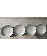1962 Ashley Overseas ETERNAL LOVE Floral Rim Platinum Trim 4 Soup Bowls ... - $66.99 CAD