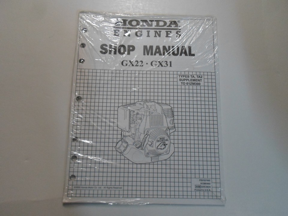 2001 Honda Engines GX22 GX31 Shop Service Supplement Manual New Types Ta TA2-... Item image 2