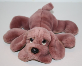 Russ Berrie Snuffer Hound Puppy Dog 6&quot; Sad Brown Plush Collar Stuffed Soft FLAW - £11.67 GBP