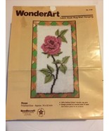 WonderArt Latch Hook Kit No. 4106 Rose Wall Hanging 16x32 Pink White Bea... - $34.64