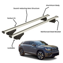 2 Pcs Silver Roof Rack Cross Bars For Volkswagen Atlas Cross Sport Suv 2020- - £105.46 GBP