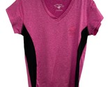 Beverly Hills Polo Club T shirt Womens  Size M Athletic Pink Black V Neck - £5.48 GBP
