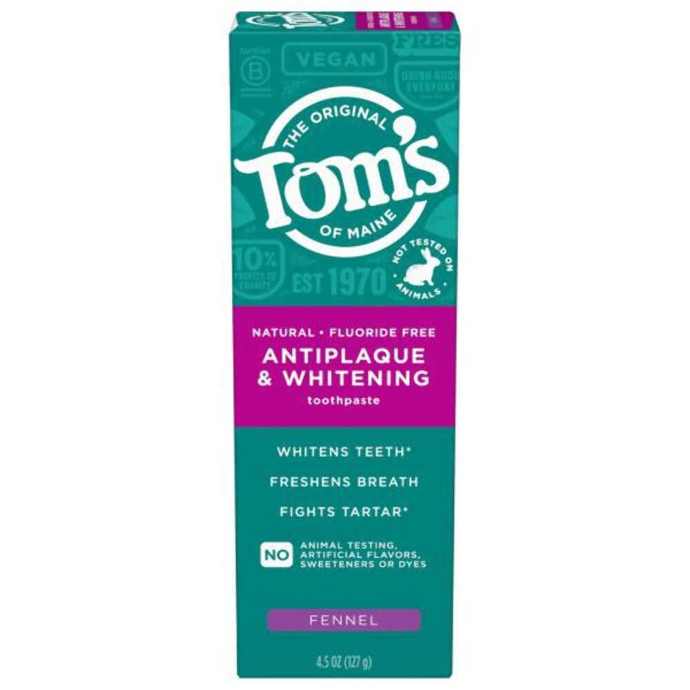 (6 tubes) Tom’s of Maine Antiplaque and Whitening Toothpaste, Fluoride F... - $39.59