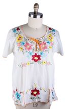 VTG Amalin Mexican Top White PolyCotton Colorful Embroidered Festival Sz... - $77.17 VTG Amalin Mexican Top White PolyCotton Colorful Embroidered Festival Sz... - $77.17