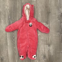 Little Wonders Baby Girls Plush Pink Panda Snowsuit Pajamas 3-6 Months - £9.12 GBP