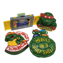 4 VINTAGE 1989 TEENAGE MUTANT NINJA TURTLES BURGER KING TOYS SHREDDER TMNT - $19.00
