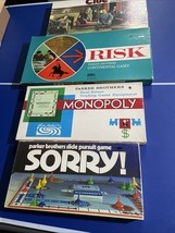 board game Lot Of 4 Monopoly, Clue, Sorry,risk Vintage Set 70s/80s Nice Cib - $89.10