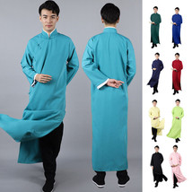 Men Retro Chinese Traditional 160-190cm Tang Suit Kung Fu Uniform Long Gown - £26.49 GBP+