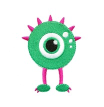 Cute One Eye Green Monster Fully Embroidered Iron On Patch 3.5&quot; x 2.5&quot; - £5.88 GBP