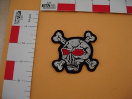 Motorcycle patch vintage skull with red eyes - £7.73 GBP